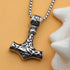 Norse Runes Viking Thor Hammer/Wolf Axe/Wing Cross Sword Amulet Pendant Necklace