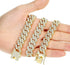 2-Pc Men FULLY ICED Thick 14K Gold Plated CZ Miami Cuban Link Necklace+Bracelet