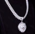 3-Pcs Iced Out 14K Gold Plated CZ Lion Head Pendant W/Cuban Necklace & Bracelet
