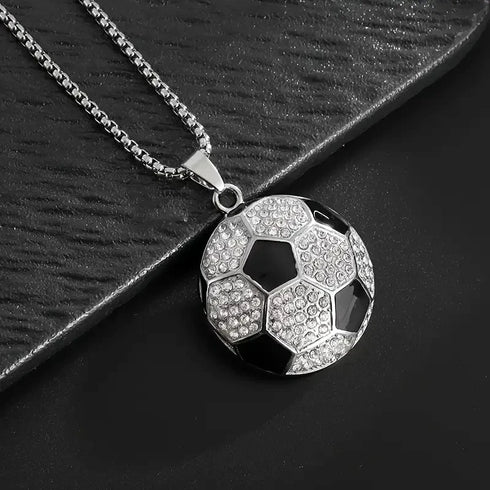 Fully Iced Soccer Jersey Number10 Titanium CZ Hip Hop Bling Pendant Necklace