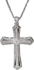 Iced Out Bling 14K Gold Plated Cubic Zirconia Blessed Cross Pendant Necklace