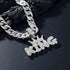 3-Pcs FULLY ICED 14K White Gold Plated CZ Crowned King Cuban Necklace & Bracelet