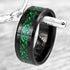 Beveled Edge Comfort-Fit Green Celtic Dragon 8mm Tungsten Wedding Band