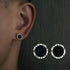 Round Black Silver Agate Stud Men & Women Trendy Retro Earrings