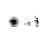 Paved Round Cut Black & White 18K White Gold Plated CZ Men & Women Stud Earrings