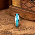 Men 8mm Tungsten Turquoise Domed Polished Carbon Fiber Comfort-Fit Wedding Band