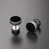 2 Pairs Of 316L Surgical Steel Punk Black & Silver Men Women Barbell Earrings