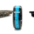 Men 8mm Tungsten Black Turquoise Beveled-Edge Comfort-Fit Polished Wedding Band