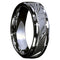 Avant-Garde Comfort-Fit Brushed Custom Cut Groove 8mm Tungsten Wedding Band