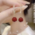 Stunning Red Pearl Drop 14K Gold-Plated Cubic Zirconia Women Earrings