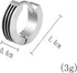 316L Surgical Steel Classic 3 Black Striped Enamel Men & Women Hoop Earrings