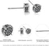 Micro Pave 14K White Gold Plated Black Cubic Zirconia Men Women Cluster Earrings