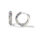 Multicolor Paved 14K White Gold Plated Cubic Zirconia Women Huggie Hoop Earrings