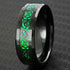 Beveled Edge Comfort-Fit Green Celtic Dragon 8mm Tungsten Wedding Band