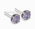 Micro Pave 14K Gold Plated Purple Cubic Zirconia Men Women Cluster Stud Earrings