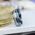 Men's 8mm Tungsten Blue Meteorite Inspired Inlay Comfort-Fit Wedding Band