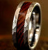 Men's 8mm Titanium Silver with Ironwood Inlay Comfort-Fit Polished Wedding Band