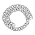 2Pc FULLY ICED 14K White Gold Plated CZ Miami Cuban Link Chain Necklace & Bracelet