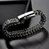 Stylish Men's High Quality Titanium Steel Double Curb Chain Magnetic Bracelet
