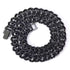 2Pcs Men Iced Out Gun Black Rhodium Plated CZ Cuban Link 55CM Necklace & Bracelet Set