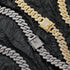 2-Pc ICED OUT 14K Gold Plated Gold/Silver CZ Cuban Chain Bracelet & Necklace Set