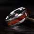 Men's 8mm Titanium Silver with Ironwood Inlay Comfort-Fit Polished Wedding Band