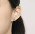 Paved 18KWhite Gold Plated Cubic Zirconia Double Round Cluster Men Women Earring