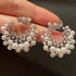 Stunning White Pearl Round 18K White Gold-Plated Cubic Zirconia Women Earrings