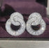 Elegant 18K White Gold-Plated Cubic Zirconia Baguette Women Earrings