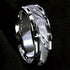 Men 8mm Tungsten Avant-Garde Comfort-Fit Brushed Custom Cut Groove Wedding Band
