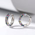 Multicolor Paved 14K White Gold Plated Cubic Zirconia Women Huggie Hoop Earrings