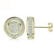 Exquisite Micro Pave 18K Gold Plated 5A Cubic Zirconia Men Women Stud Earrings