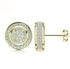 Exquisite Micro Pave 18K Gold Plated 5A Cubic Zirconia Men Women Stud Earrings