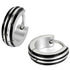 316L Surgical Steel Striped Blue/Black Men Women Hypoallergenic Hoop Earrings