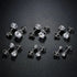 6Pair Surgical Steel Cubic Zircon 3/4/5/6/7/8mm Solitaire Men Women Stud Earring