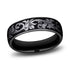 Men's 6mm Titanium Grey/Black Vintage Scrollwork Design Comfort-Fit Wedding Band