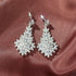 Luxury Leaf Drop Dangle 18K White Gold-Plated Cubic Zirconia Bridal Earrings
