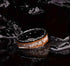 Men's 8mm Tungsten Deer Antler Whiskey Barrel Wood Inlay Engagement Wedding Band