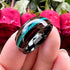 Men's 8mm Tungsten Carbide Crushed Turquoise Koa Wood Comfort-Fit Wedding Band