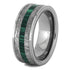 Men's 8mm Titanium Malachite & Meteorite Inlay Comfort-Fit Wedding Band