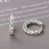 Sparkling 14K White Gold Plated Circle Cubic Zirconia Men Women Hoop Earrings