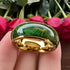 Men's 8mm Titanium Green Dyed Elder Wood Inlay Comfort-Fit Polished Wedding Band