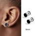 2 Pairs Of 316L Surgical Steel Punk Black & Silver Men Women Barbell Earrings