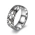 Men 8mm Titanium Motorcycle Tire Tread Pattern & Anodized Inlays Non-Fading Band