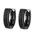 Exquisite Fully Iced Micro Pave Black Cubic Zirconia Men & Women Hoop Earrings