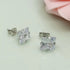 3 Pairs 14K Gold Plated Square Cubic Zirconia Solitaire Men Women Stud Earrings