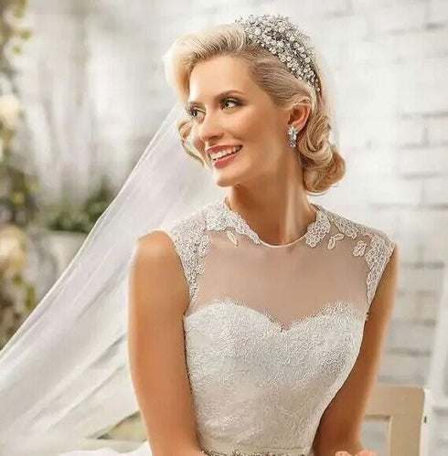 Stunning Gray Pearl Marquise 18K White Gold-Plated Cubic Zirconia Bridal Earring