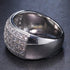 Exquisite Pave 14K White Gold Plated Multi Row Cubic Zirconia Men Women Ring
