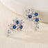 Luxury Cubic Zirconia Blue Sapphire 14K White Gold Plated Earrings for Women