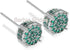 Micro Pave 14K Gold Plated Green Cubic Zirconia Men Women Cluster Stud Earrings